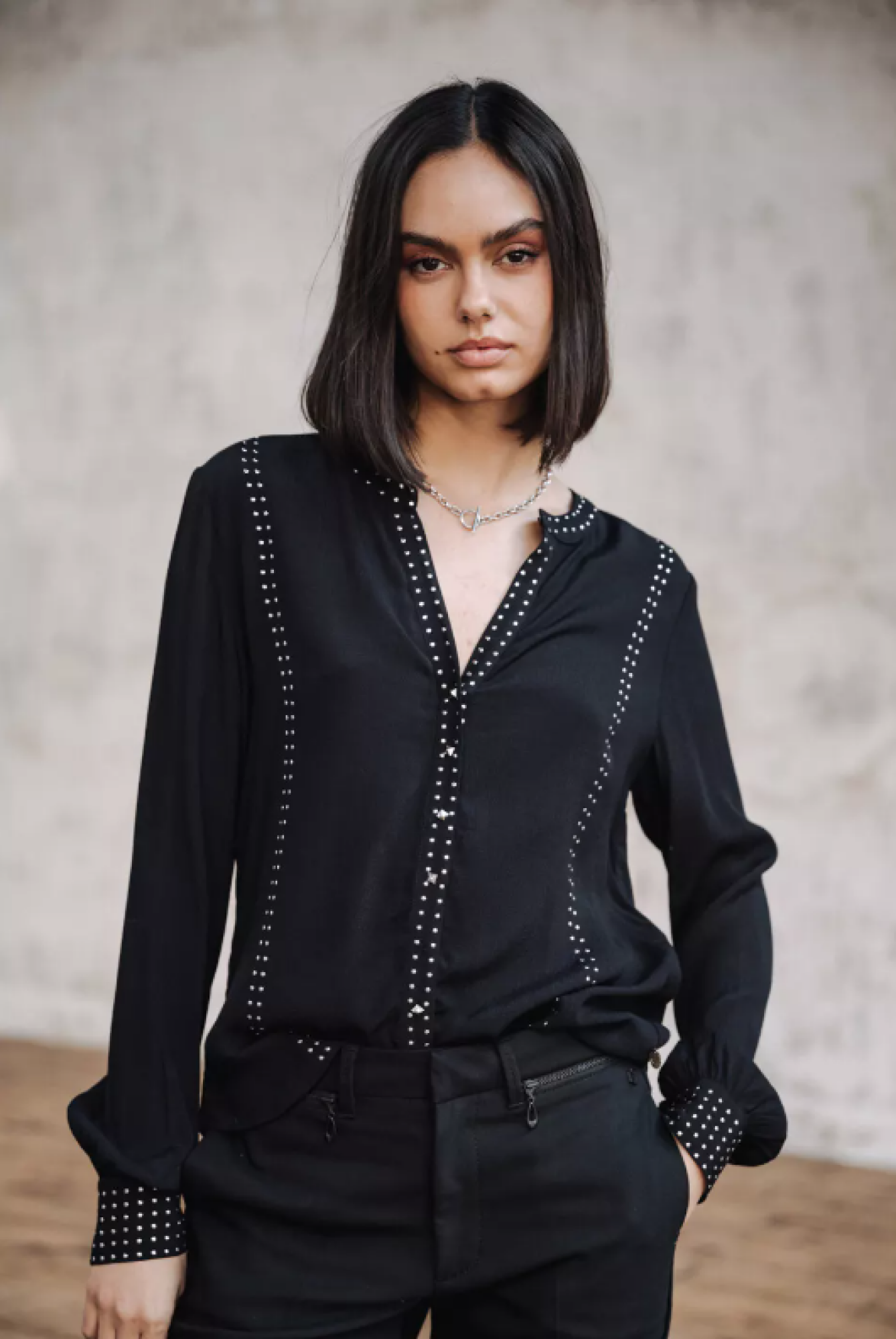 Chemisier Cassia Plain noir Freeman T.Porter