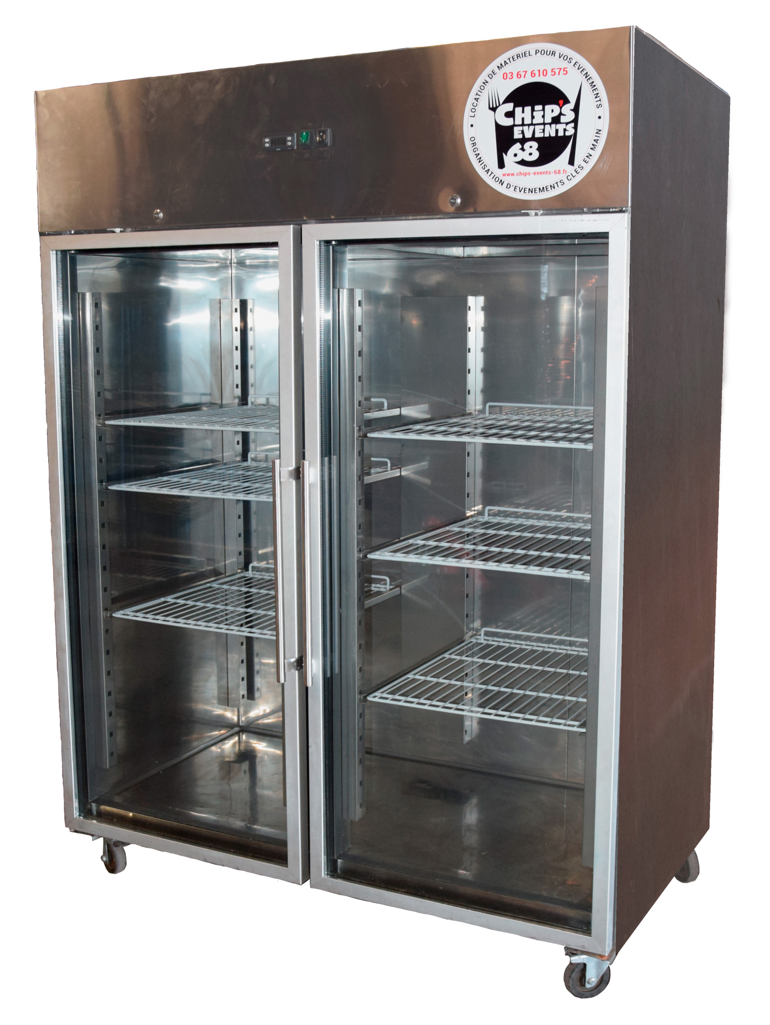 Réfrigérateur double porte vitrée ou inox en location