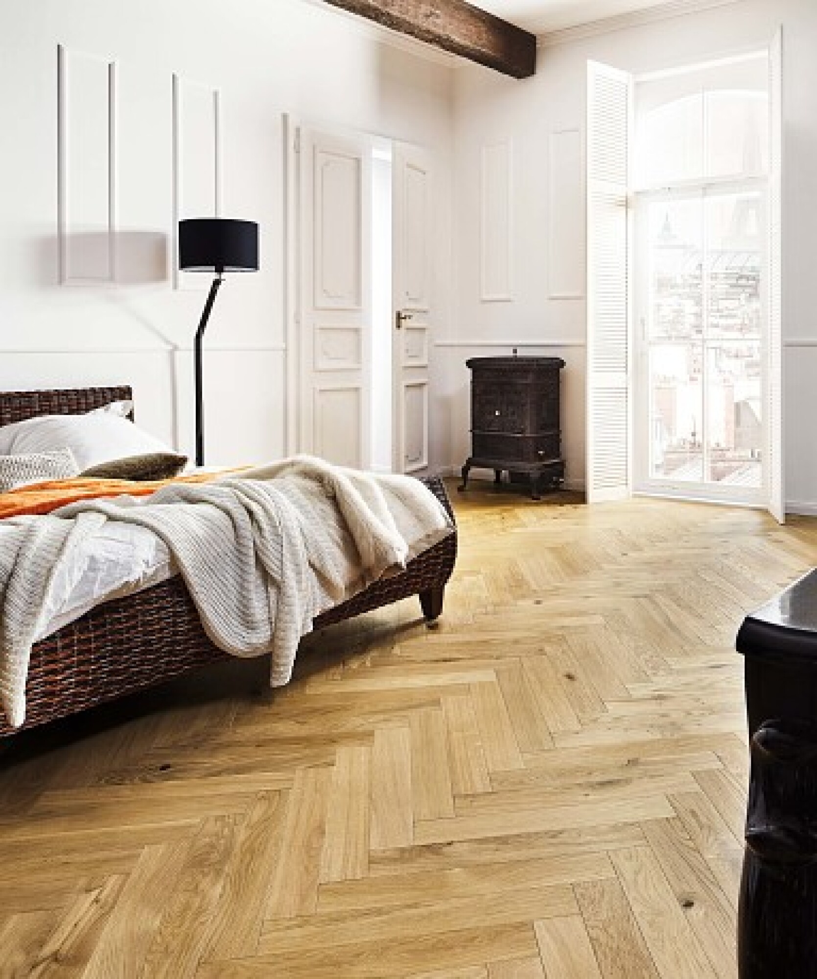 Parquet Contrecollé Chêne CHEVRON Huile teinte réactive