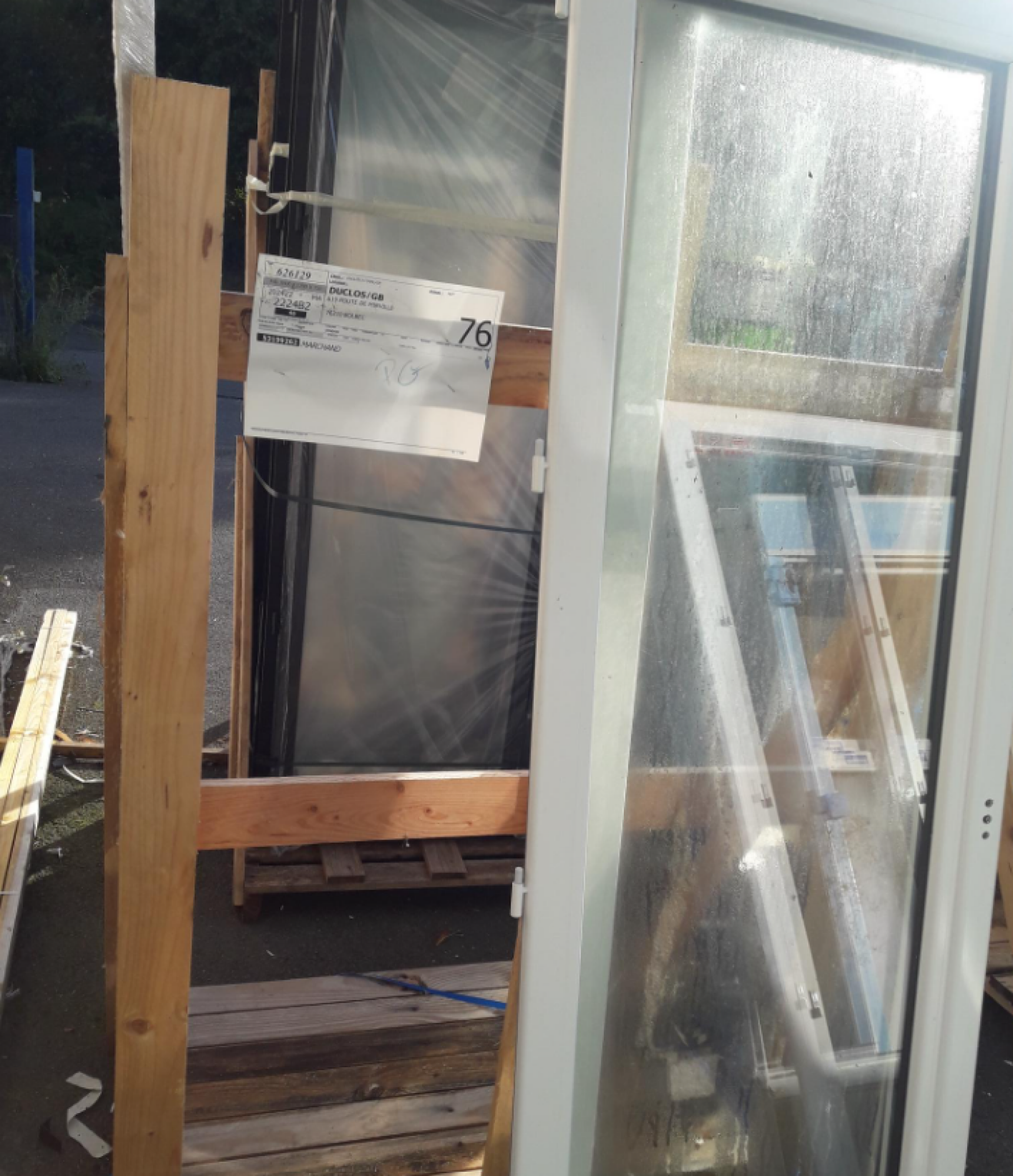 Porte-fenêtre 2 vantaux + fixe vitré sur dormant Haut 2150 mm x Larg 2100 mm